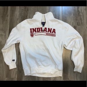INDIANA UNIVERSITY WHITE QUARTERZIP SWEATSHIRT
